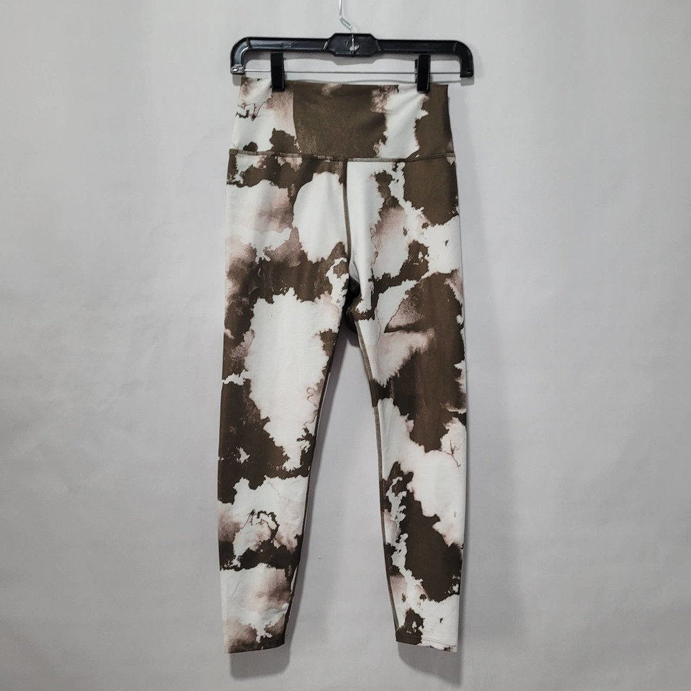 Sage Collective Everyday High Rise Leggings Brown White Tie Dye Cloud M